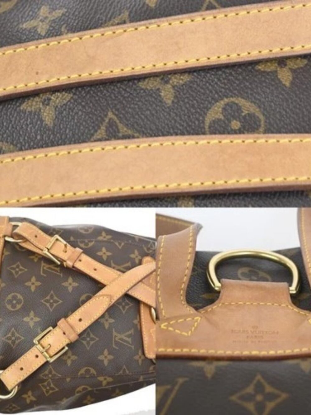 LOUIS VUITTON Montsouris MM Backpack Bag Monogram Leather Brown M51136 15ZA330 - Picture 8 of 16